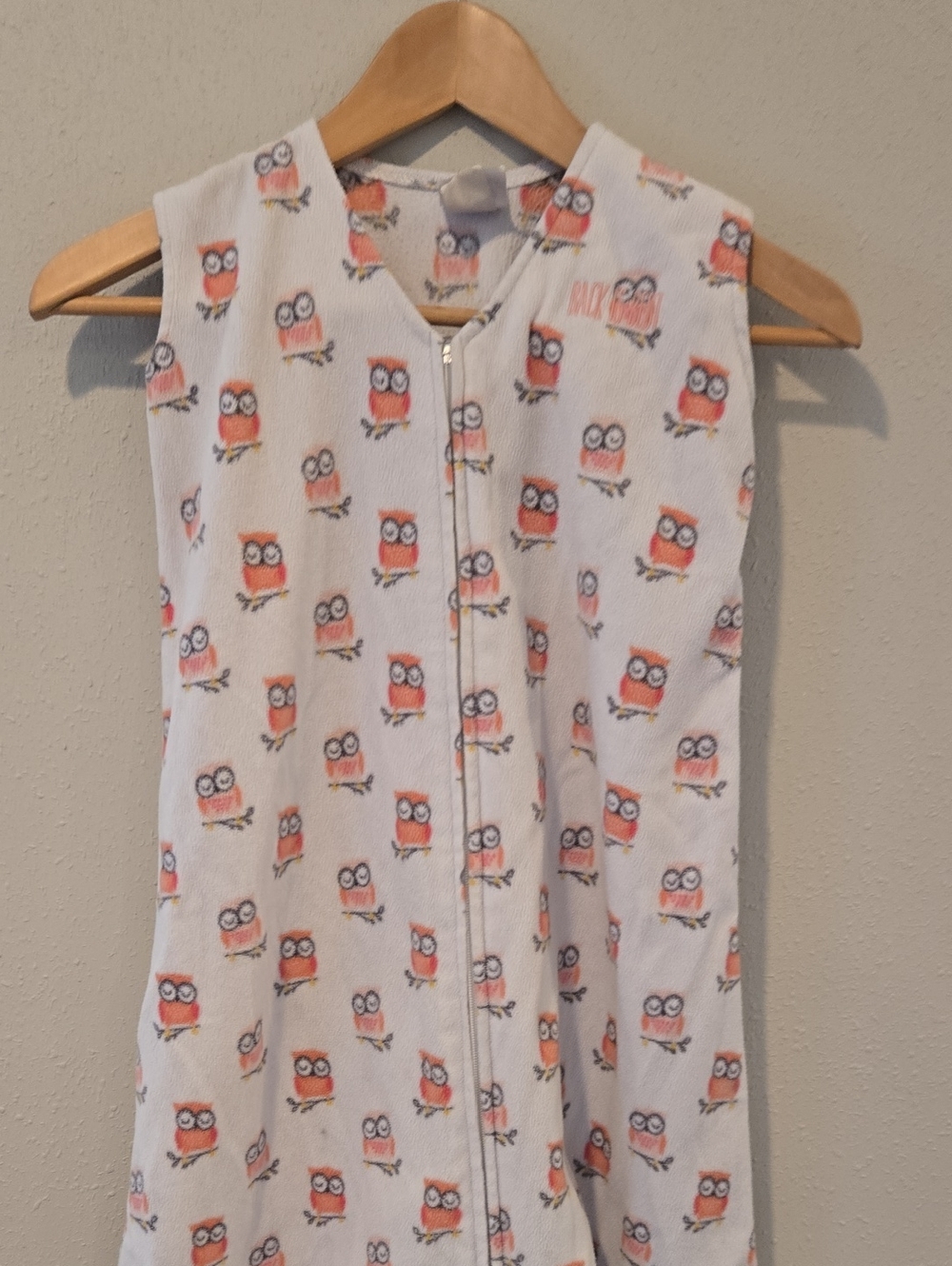 Kids White & Pink Owl Zip Sleepsack